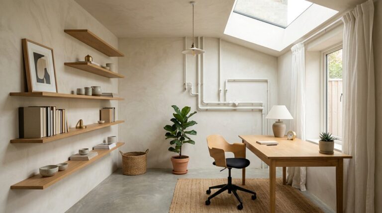 transforming utility room into office